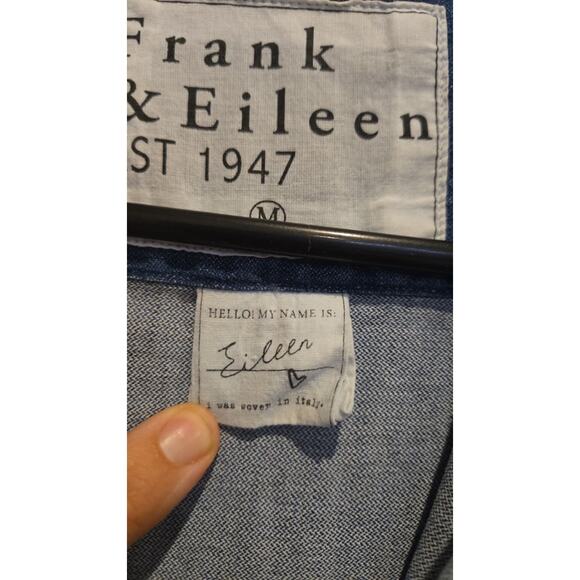 Frank & Eileen Women's Eileen Blue Denim Vintage Distressed Button-Up Shirt M - Picture 7 of 12